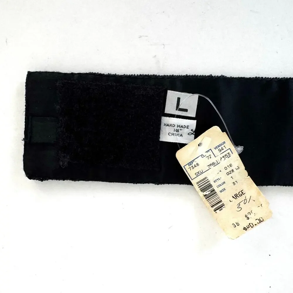 La Regale Handmade Fully Sequin Embellished Belt Satin Black Multi L NWT